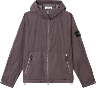Stone Island 4100119 Nylon Metal ECONYL Hooded Jacket Purple Grey L1S154100119S0020V008F