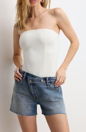 Good American Sculpting Corset Strapless Crystal Bodysuit in Cloud White001 at Nordstrom Rack, Size Medium