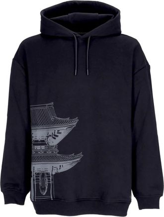 Dolly Noire Tokyo Zwarte Hoodie Heren Sweatshirt - Heren - Hoodies - Zwart - XL - Katoen - Hoodies & sweatvesten