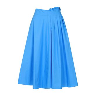 Msgm Midi Skirts, female, Blue, Size: S Gathered Midi Skirt