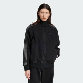 adidas Originals ADIDAS Originals Mens Adicolor Denim Firebird Track Top - Black Cotton - Size X-Small