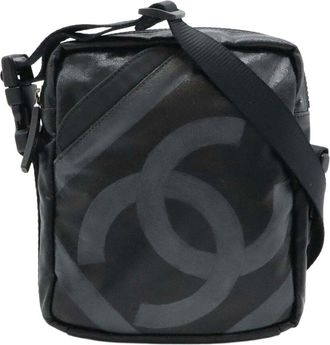 Chanel Black Coated/Waterproof Canvas Shoulder Bag (Authentic Pre-Loved)