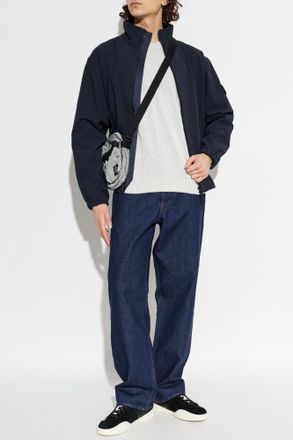 Stone Island Jacket With Logo Patch, Mens, Navy Blue