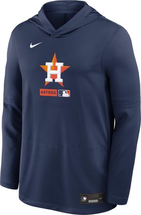 Nike Houston Astros Authentic Collection Nike Mens Dri-FIT MLB Long-Sleeve Hooded Top in Blue | 03B944BHUS-S9Q