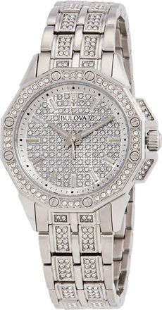 Bulova Octava Quartz Crystal Silver Dial Ladies Watch 96L305
