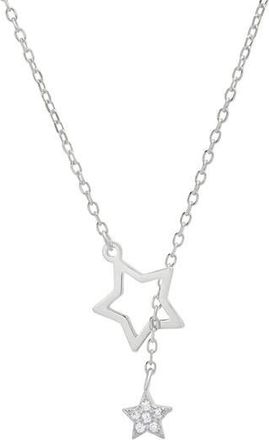 Queen Jewels Dangling Star Cubic Zirconia Lariat Necklace in Silver at Nordstrom Rack