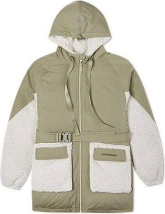 Converse (WMNS) Converse Down Jacket Asia Sizing Olive Green White 10021987-A03