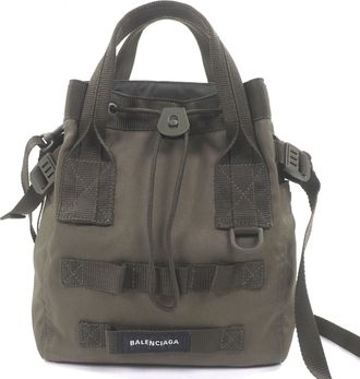 Balenciaga Khaki Polyamide Handbag Shoulder Bag (Pre-Owned)