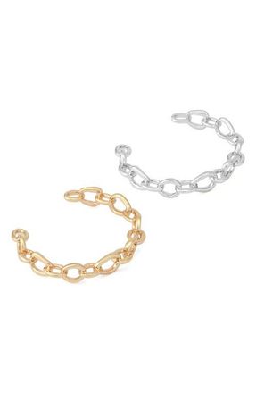 Robert Lee Morris Set of Two Link Cuff Bracelets in Two Tone at Nordstrom