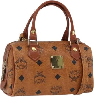 MCM Pre-owned Handbags, female, Brown, Size: ONE SIZE Pre-owned Boston Bag