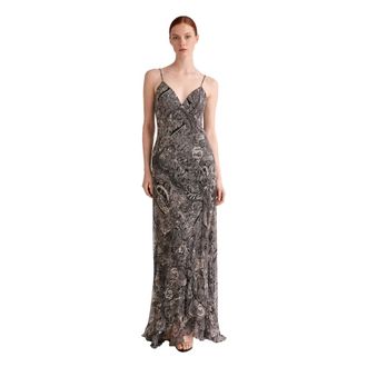 SoAllure Gowns, female, Multicolor, Size: 2XL Long Spaghetti-Strap Dress in Print