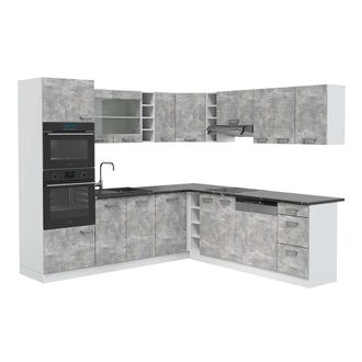 Vicco Cocina Esquinera R-line, Hormig&oacute;n/blanco, 237 X 247 Cm, Et Antracita