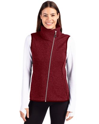 Cutter & Buck Mainsail Sweater-Knit Womens Full Zip Vest
