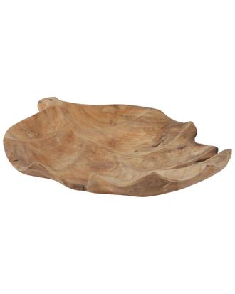 Sagebrook Home 24In Teak Leaf Bowl