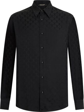 Roberto Cavalli Camicia con motivo monogramma - Nero