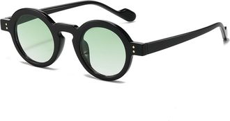 Generic Small Frame Round Mens Sunglasses Outdoor Driving Womens Commuter Sun Glasses(Green)