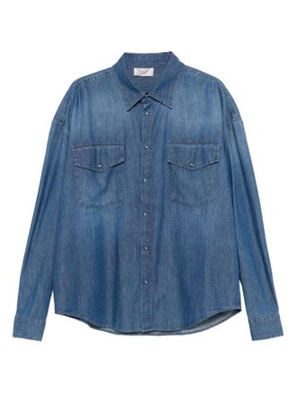 Pence Denim overhemd met dubbele zak - Blauw