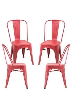 Regalos Miguel Regalos Miguel - Packs Sillas Comedor - Pack 4 Sillas Torix Vintage - Rojo Vintage