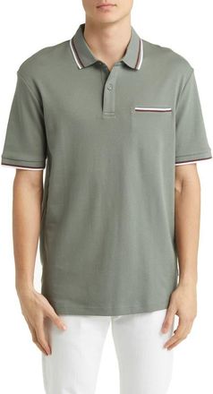 BOSS Parlay Tipped Pocket Polo in Elymus at Nordstrom, Size X-Large
