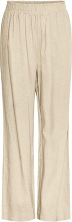 Y.A.S Y.a.s, Broeken, Dames, Beige, L, Linnen, Wijde broek