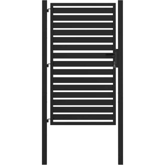vidaXL Vidaxl - Cancello da Giardino con Serratura Nero 100x150 cm in Alluminio