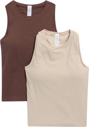 Yogalicious 2-Pack Seamless Carrie Racerback Tanks in Micro Chip/Sugar Swizzle at Nordstrom Rack, Size X-Small
