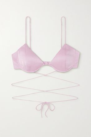 Alex Perry Holt Satin-crepe Bralette - Viola