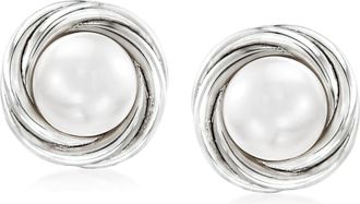 Ross-Simons 8mm Cultured Pearl Clip-On Earrings in Sterling Silver