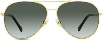 Jimmy Choo Eyewear tinted round-frame sunglasses - women - Metal (Other)/Acetate - 59 - Black