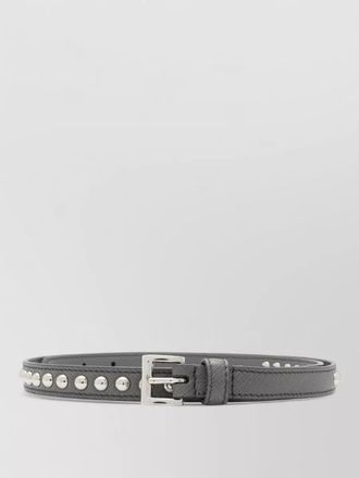 Prada stud detail leather belt gold hardware