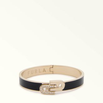Furla Arch Double Bangle Nero Black Metal + Enamel + Strass Woman
