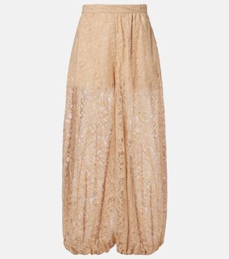 Adriana Degreas Pantaloni balloon in pizzo