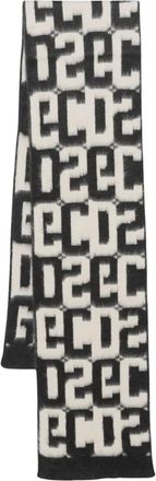 GCDS Monogram Sjaal - Dames - Wintersjaals - Wit - ONE Size - Wol - Accessoires