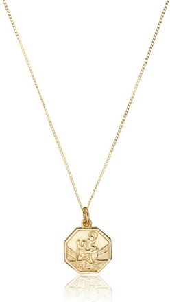 Lily & Roo Solid Gold Small Octagonal St Christopher Necklace