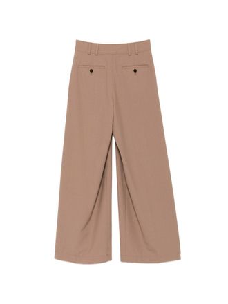 Closed Wide-Leg Wool Blend Trousers - Beige