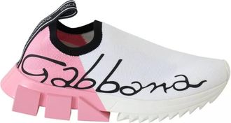 Dolce & Gabbana Roze Witte Logo Sorrento Sneakers Schoenen