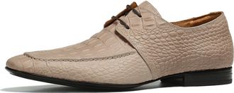 Generic Mens Pointed Toe Formal Shoes Low Block Heel Office Dress Shoes Lace Up Wedding Party Prom Shoe,Beige,7.5 UK