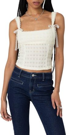 Edikted Lace Bustier Corset Top in Cream at Nordstrom, Size Medium