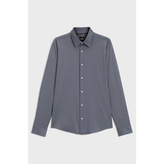 HUGO BOSS Slim-Fit Shirt In Structured Performance-Stretch Fabric, Size X-Large
