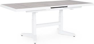 BIZZOTTO Mesa extensible 143/183X88 blanca, en aluminio para exterior