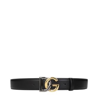 Dolce & Gabbana Uomos Cintura In Pelle Nera