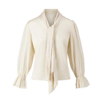 Zusss Dames, Blouses & Shirts, Beige, Maat: L Satijn