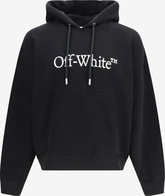 Off-white Cotton Hoodie With Logo