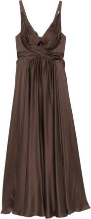 Zimmermann Silk Drape Dress - female - Zimmermann - Maxi Dresses - Brown - L - Dresses