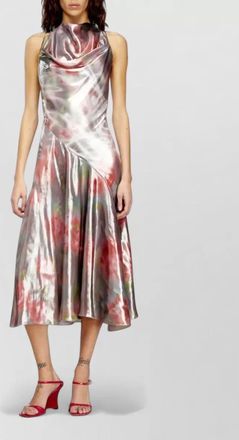 Diesel draped neckline halter neck sleeveless midi dress