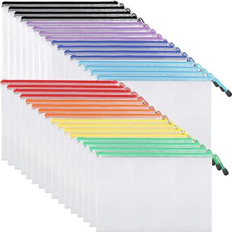 OEM Bolsas Con Cierre - Malla Pvc - Formato A4 - 32 Unidades - 8 Colores
