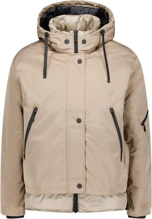 AMBER & JUNE Nep-dons Winterjas - Dames - Jassen - Beige - Maat: L Polyamide