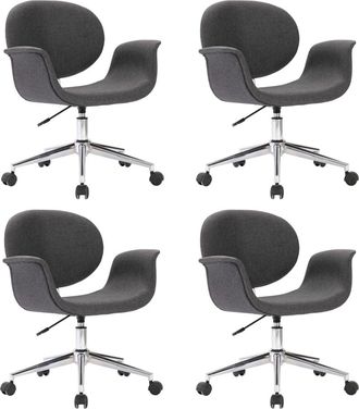 vidaXL Sillas De Comedor 4 Pcs Tela Gris