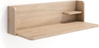HERDASA Escritorio de pared de melamina roble claro 25x90x35 cm