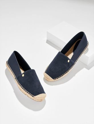 Talbots Izzy Suede Nappa Espadrille Flats - Blue - 10 1/2 M Talbots